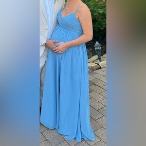 AZAZIE ALIA - Bridesmaids Dress - Steel Blue - Chiffon - Size A8